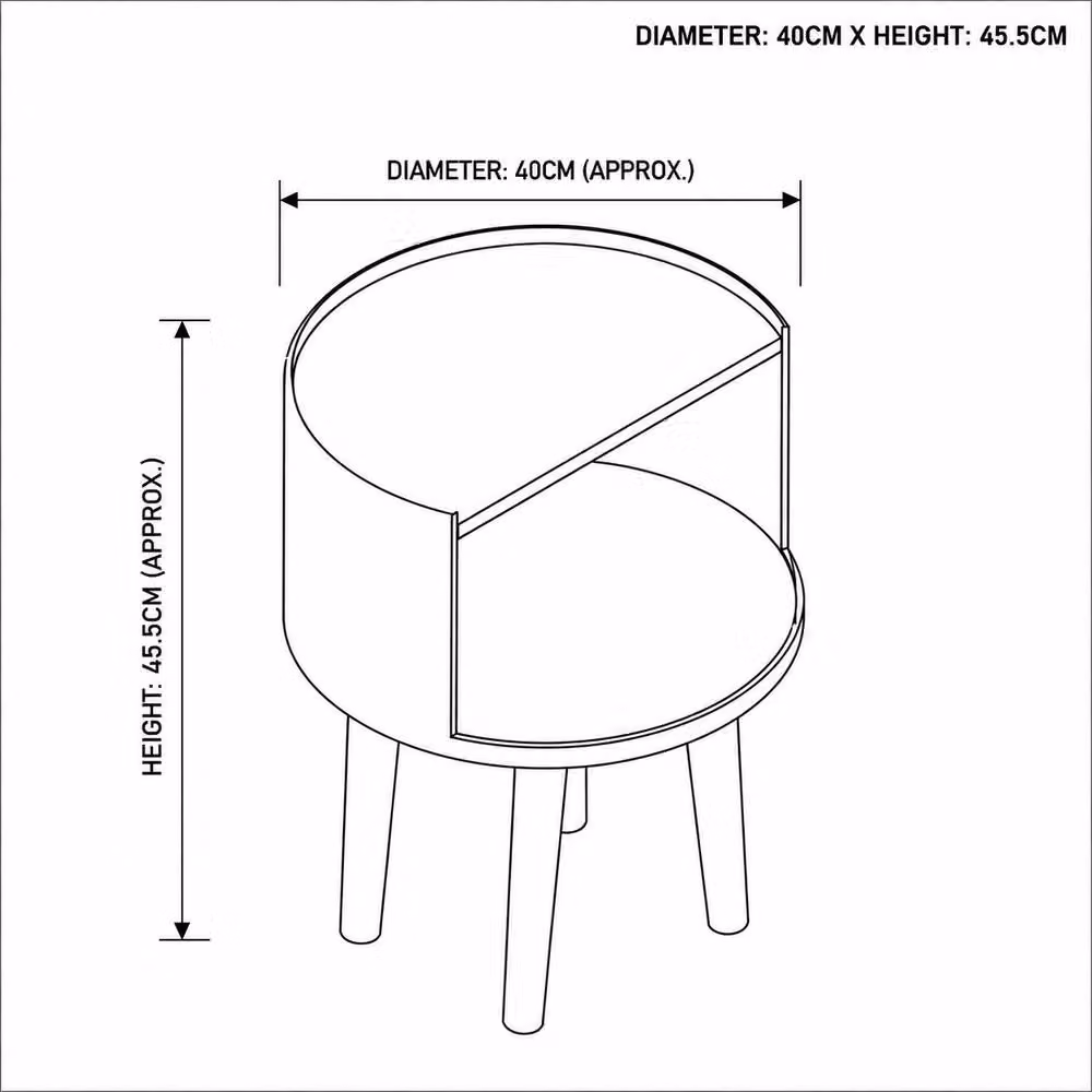 SPOT ON DEALZ White Wooden Bedside Table with Open Shelf, W/D/H: 40 x 40 x 45.5 cm – 2