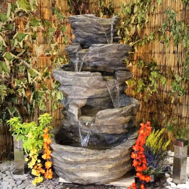 Tranquility 5 Tier Grey Stone Effect Cascade Water Feature