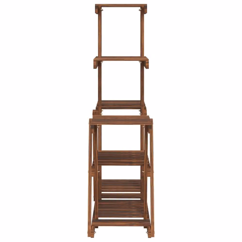 Berkfield Home Retro Solid Wood Fir Flower Stand in Brown, W/D/H: 95 x 25 x 96 cm – 5