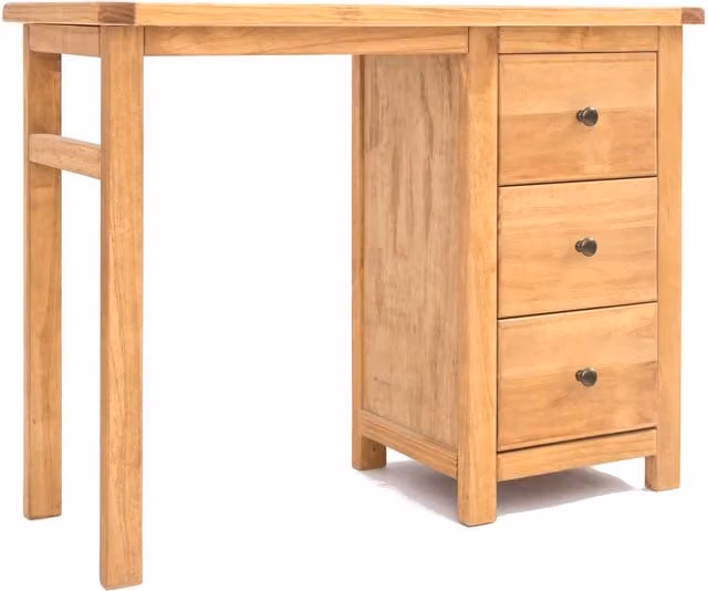 Cabinet Bits Lugo 3 Drawer Dressing Table in Light Brown Pine Wood
