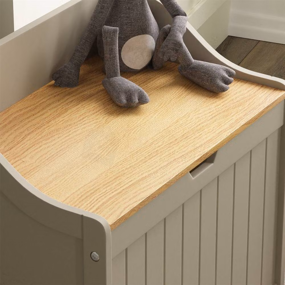 Kelvenix Grey Wooden Toy Box and Blanket Storage Chest W/D/H: 58 x 38 x 56 cm – 3