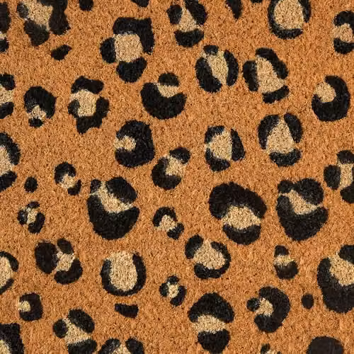 OHS Leopard Print Coir Doormat, Brown, W: 60 cm, D: 40 cm – 5