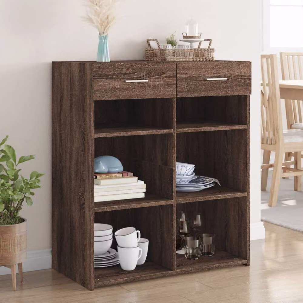 Berkfield Home Classic Sideboard in Brown Oak, W/D/H: 80 x 42.5 x 93 cm – 2