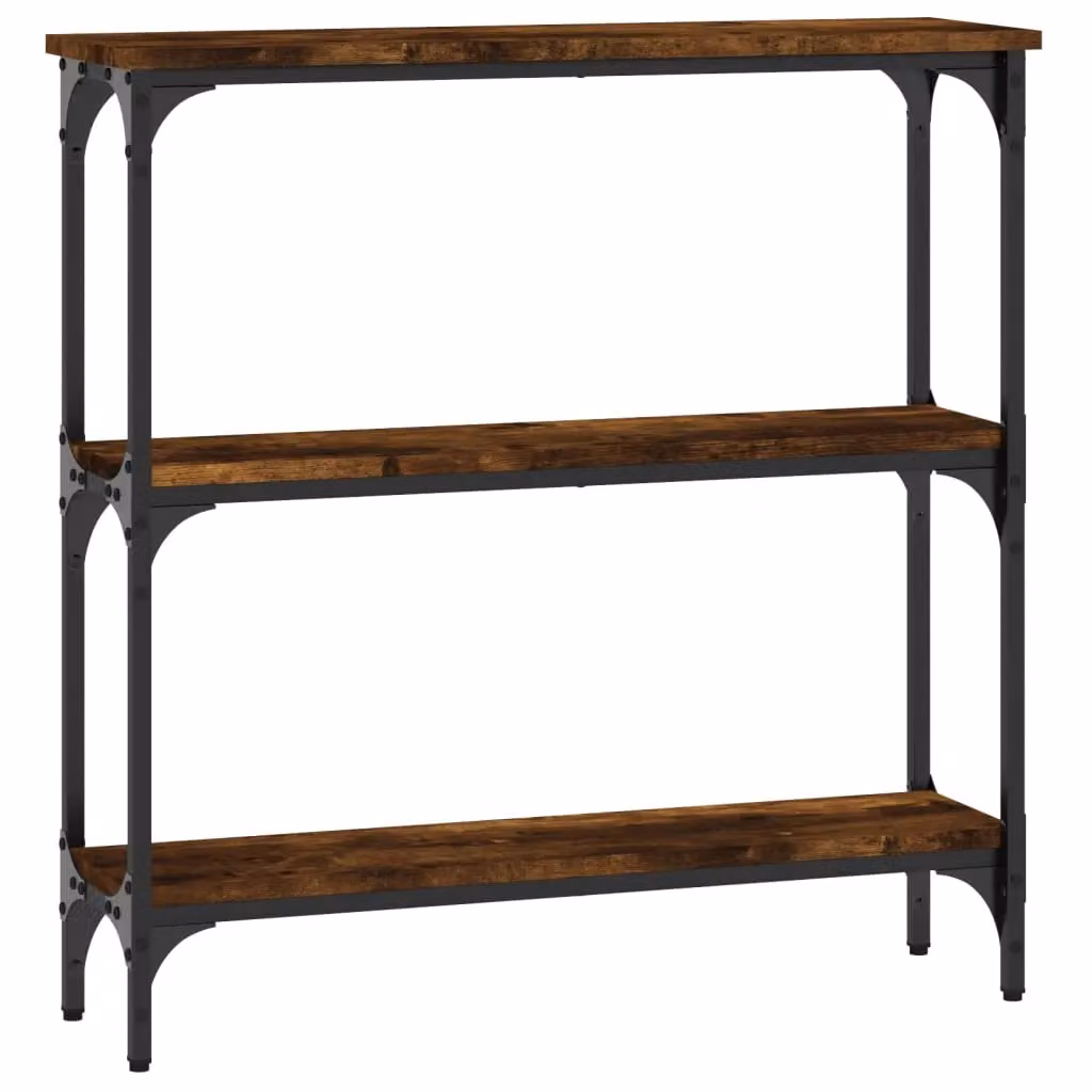 Berkfield Home Smoked Oak Console Table, Brown, W/D/H: 75 x 22.5 x 75 cm – 2