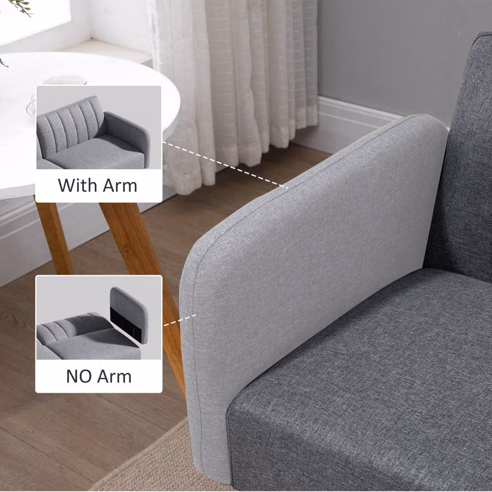 Wyld Haus Nile Grey Linen 3 Seater Click Clack Sofa Bed – 8