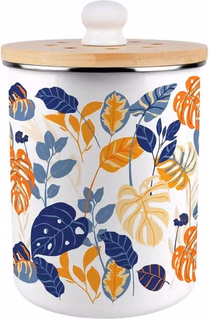 Purely Home Exotic Jungle Metal Food Waste Caddy, 2L, Multicoloured