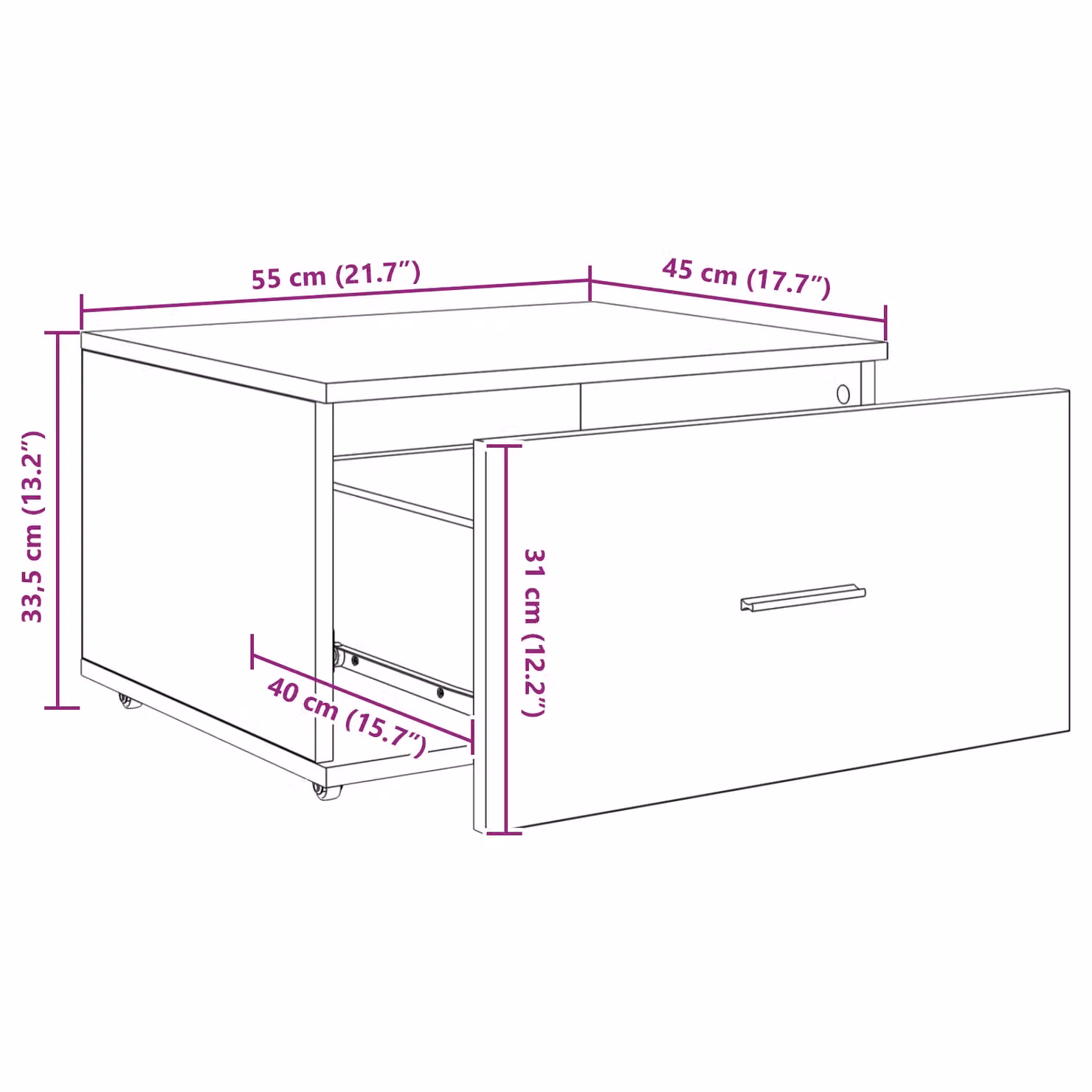 Berkfield Home Compact Drawer Cabinet in Black Oak Engineered Wood – 4