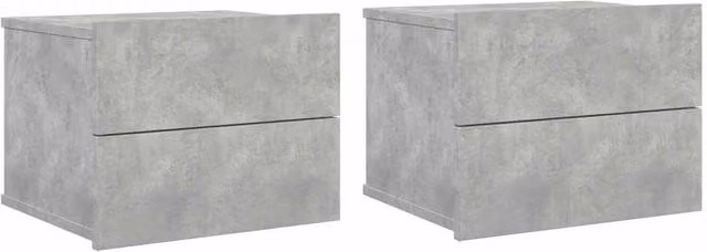 Berkfield Home Set of 2 Bedside Cabinets in Concrete Grey, W/D/H: 40 x 30 x 30 cm