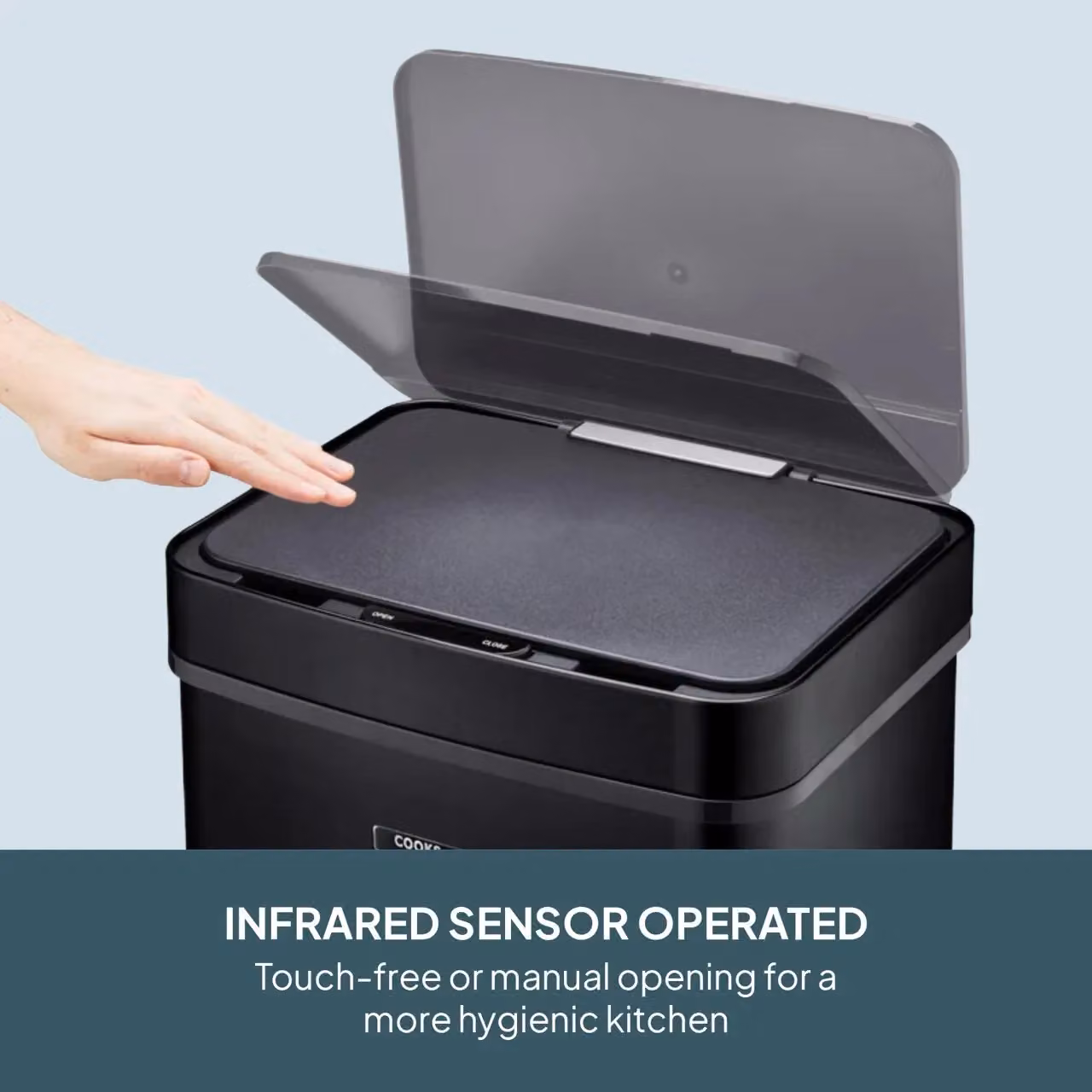 Cooks Professional 75L Recycling Sensor Bin with Dual Compartments and Food Caddy in Black – 4