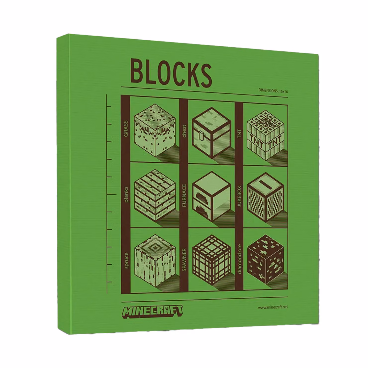 Minecraft Blocks Green Canvas Print Wall Art – 2
