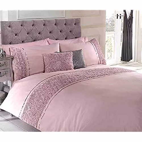 Rapport Home Limoges Floral Polycotton Duvet Cover and Pillowcase Set in Pink, Single