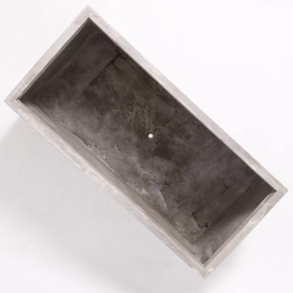 Primrose Grey Fibrecotta Small Cement Finish Trough Planter, Width: 50 cm – 2