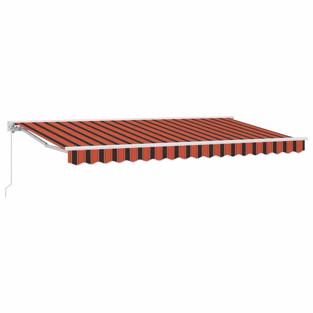 Berkfield Home Manual Retractable Striped Awning in Orange and Black, W: 350 cm, D: 200 cm – 2