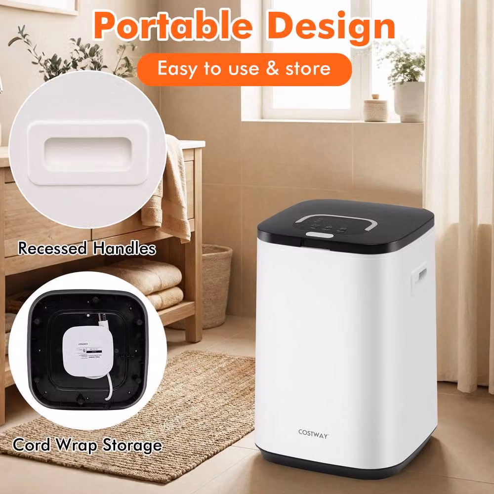 Costway 23L Towel Warmer Bucket Hot Towel Heater with Rapid Heating and Child Lock in White – 2