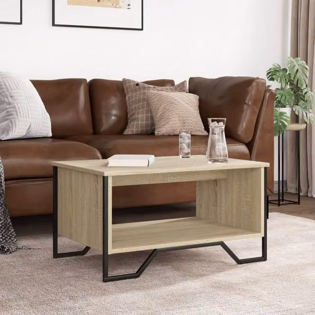 Berkfield Home Sonoma Oak Coffee Table in Beige, W: 75 cm, D: 51 cm, H: 40 cm