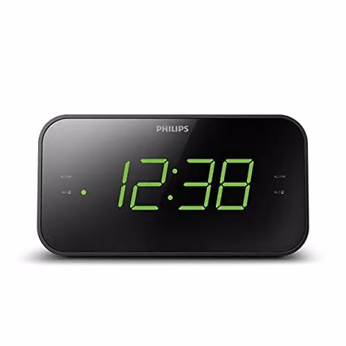 Philips TAR3306/12 FM Radio Alarm Clock in Black