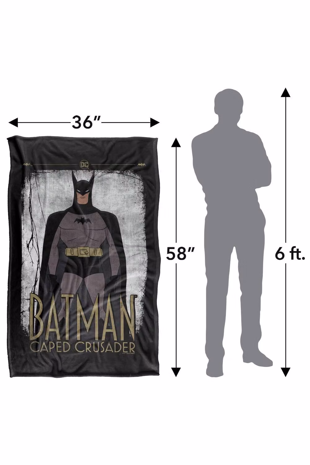 Warner Bros. Batman Caped Crusader Animated Series Super Soft Fleece Throw Blanket, Multicolour, W: 127 cm, D: 152.4 cm – 8
