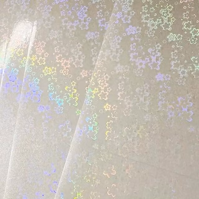 Syntego Pack of 10 Multicolour Floral Holographic Vinyl Overlays