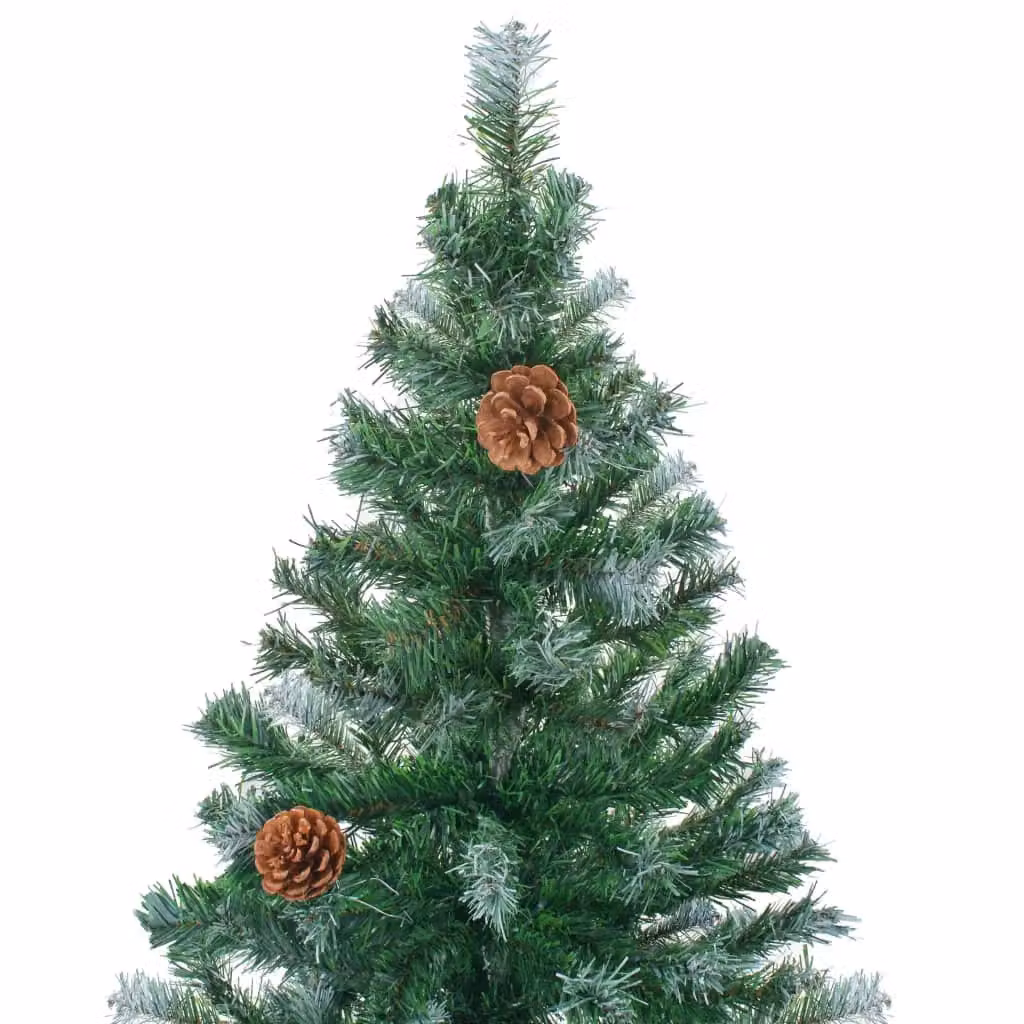 Berkfield Home Artificial Christmas Tree with Pinecones in Green and White, Height: 180 cm – 3
