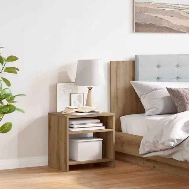 Berkfield Home Timeless Bedside Cabinet in Brown Artisan Oak, W/D/H: 40 x 30 x 40 cm