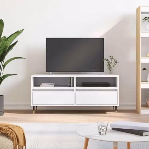 vidaXL TV Cabinet in White, W/D/H: 100 x 34.5 x 44.5 cm – 2