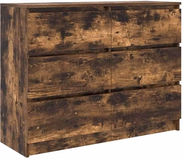 Berkfield Home Smoked Oak Sideboard in Brown, W/D/H: 100 x 35 x 76 cm – 1