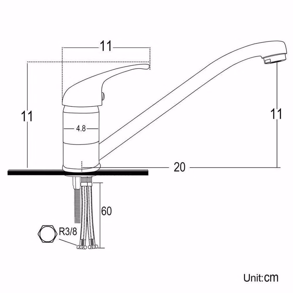 EONLION Modern Single Lever Sink Mixer Tap with Swivel Spout in Silver Chrome – 2