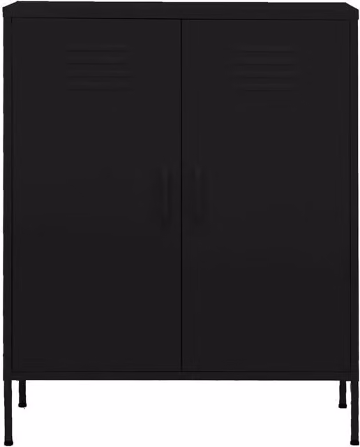 Berkfield Home Industrial Metal Storage Cabinet in Black, W/D/H: 80 x 35 x 101.5 cm
