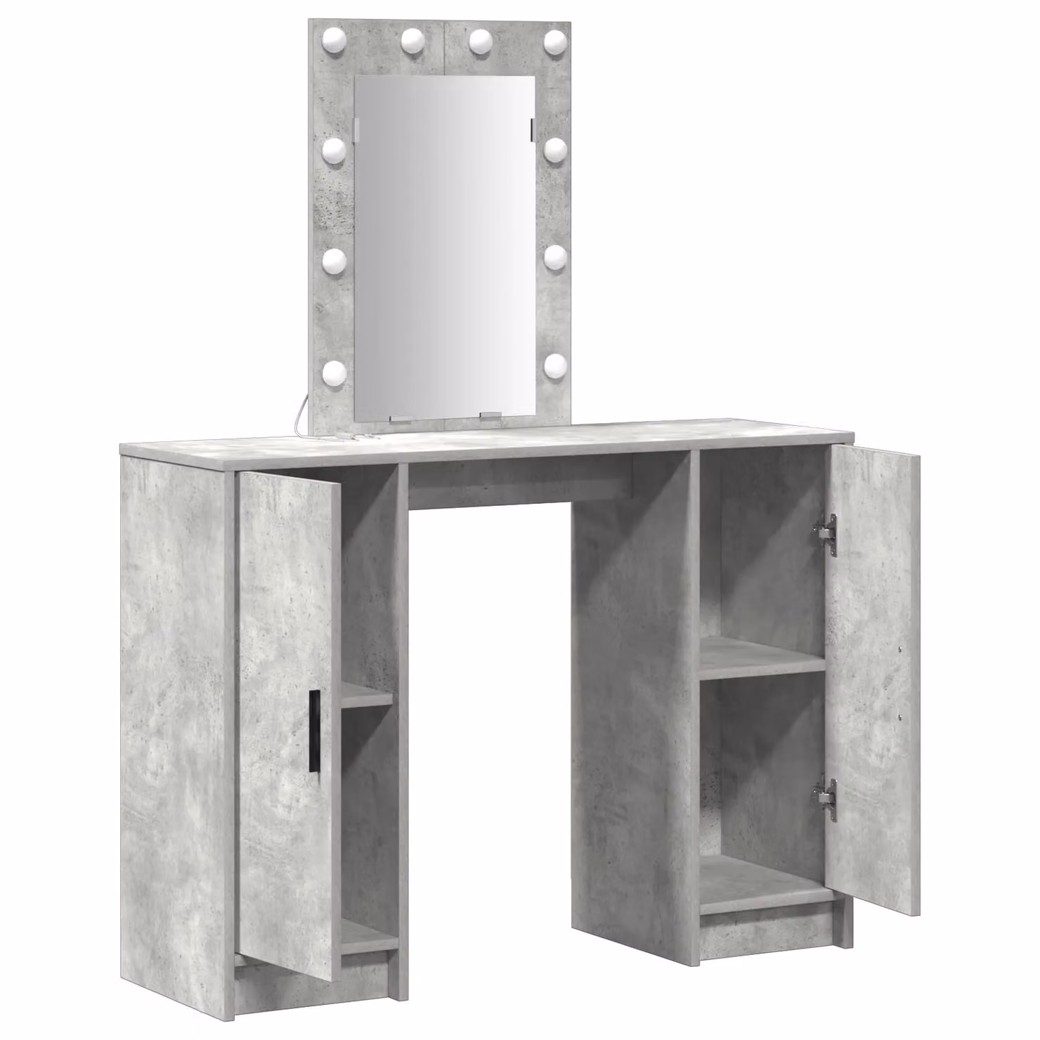 Berkfield Home Modern Concrete Grey Dressing Table with Hollywood LED Lights, W/D/H: 102 x 33 x 135 cm – 2