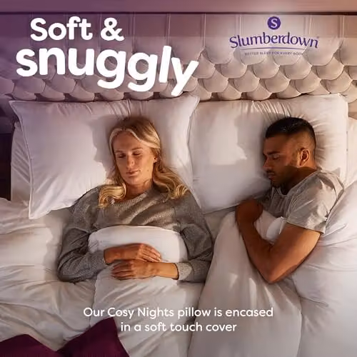 Slumberdown Cosy Nights Soft Support Pillows, 4 Pack, White, W: 74 cm x H: 48 cm – 3