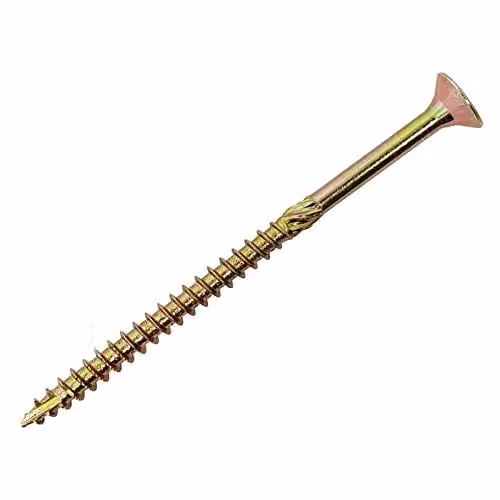 Forgefix Galvanised Wood Screws, Yellow or Black, 100 Pack, Diameter: 6.0 mm, Length: 130 mm