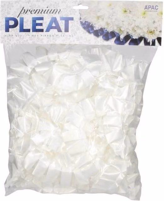 KDMD Premium Snow White Pleat Ribbon, Width: 5 cm, Length: 30 m