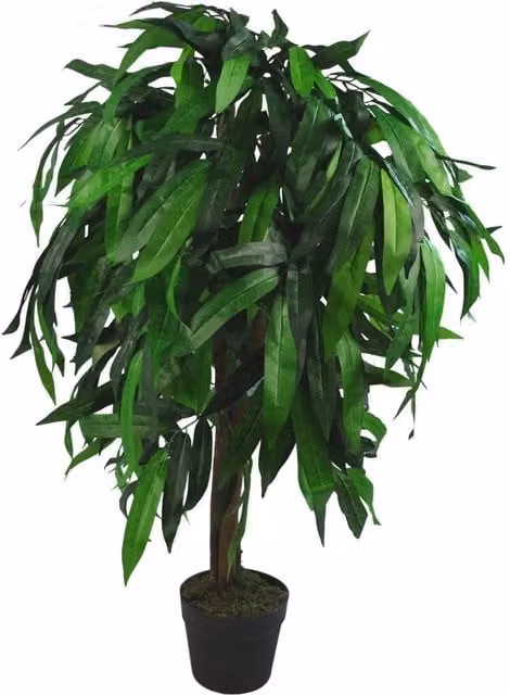 Dyzi 80cm Artificial Mango Tree with Metal Planter, Green