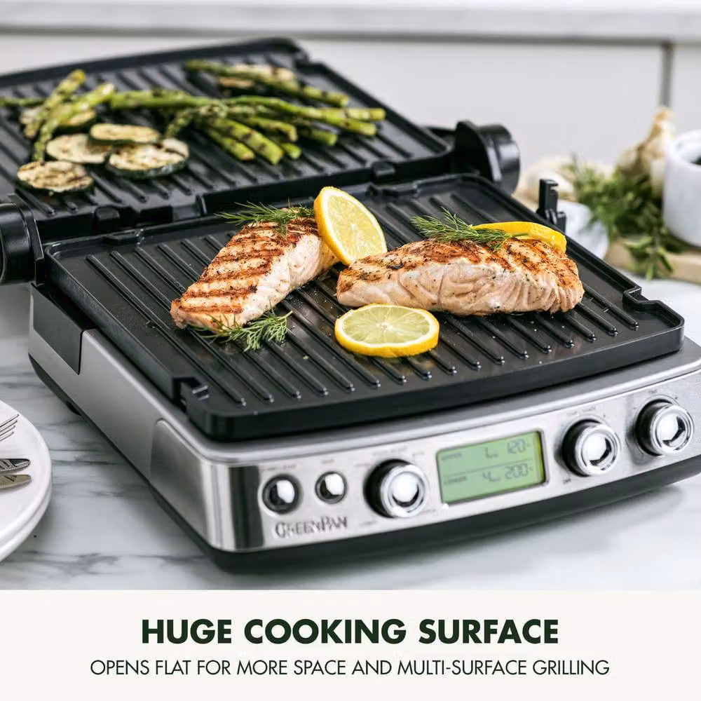 GreenPan Elite 6-in-1 Grill with Ceramic Non-Stick Coating in Silver – 3