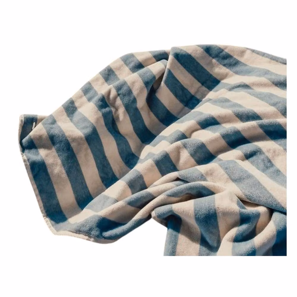 Vinga Lagoa GRS Striped Cotton Beach Towel in Blue, W/D/H: 160 x 80 x 1 cm – 2