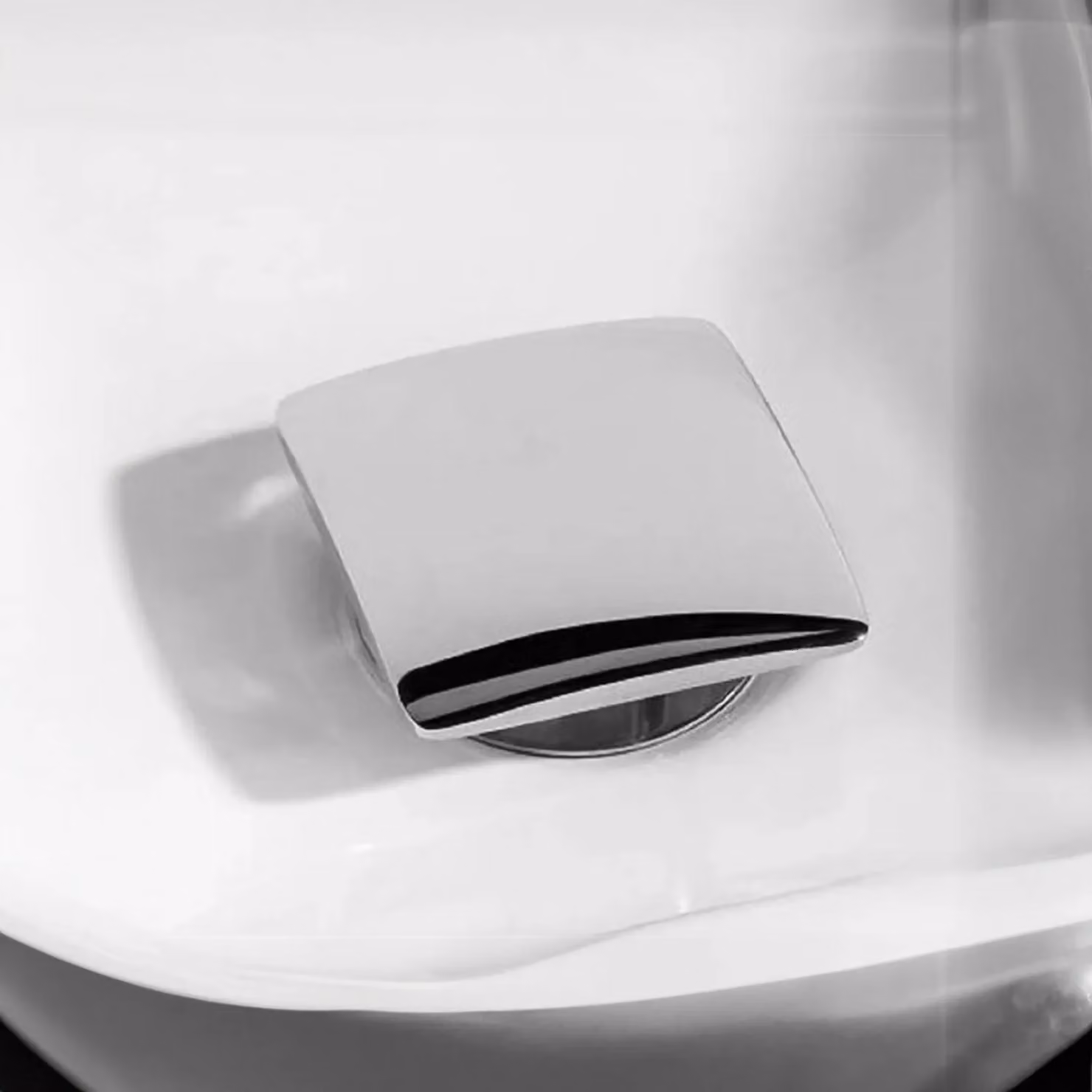 Nes Home Chrome 70mm Square Unslotted Click Clack Basin Waste in Silver – 2