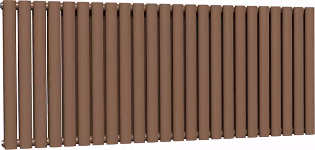 Lux Heat Oval Horizontal Double Radiator in Coffee Bean, W: 144 cm, H: 60 cm
