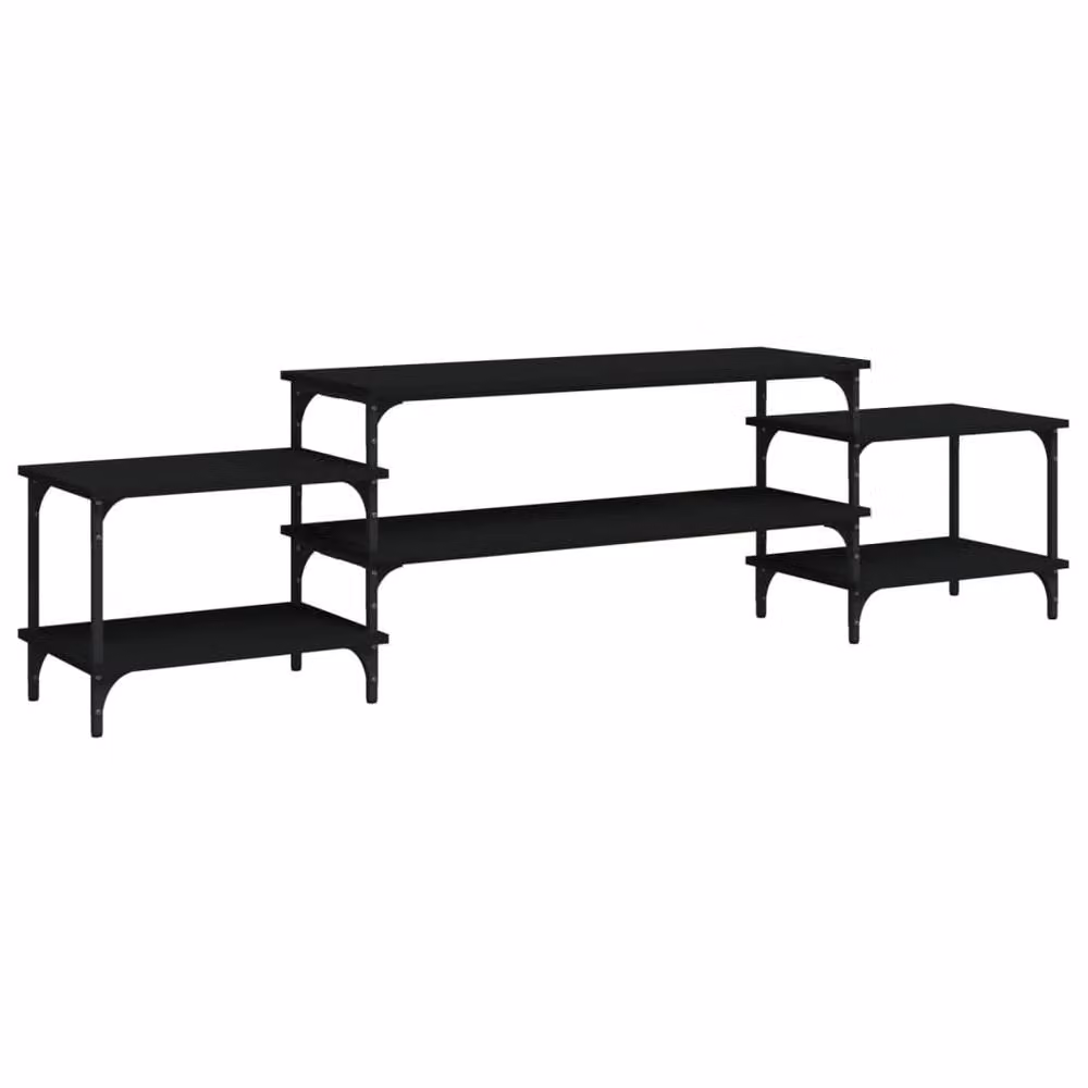 Berkfield Home Modern Black TV Cabinet in Engineered Wood W/D/H: 197 x 35 x 52 cm – 2