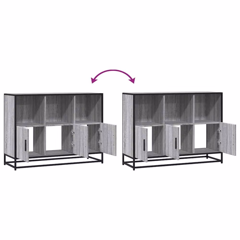 Berkfield Home Grey Sonoma Sideboard in Engineered Wood, W/D/H: 100 x 35 x 76 cm – 5