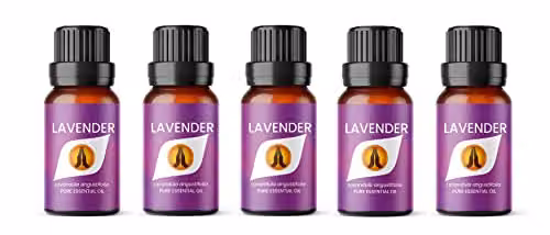 Aroma Energy Lavender Pure Essential Oil, 5 x 10ml Bottles, Purple – 1