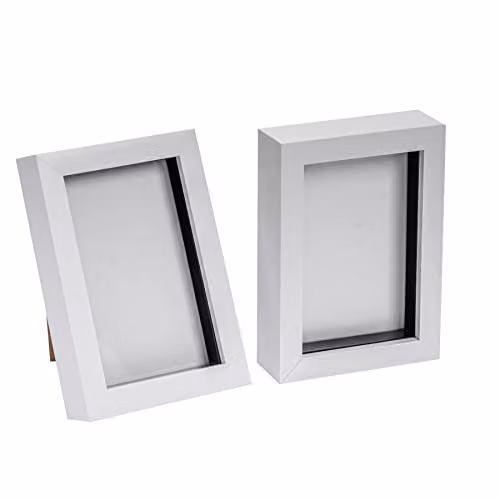 Nicola Spring Rectangular 3D Shadow Box Photo Frame, White or Black, W/D/H: 17.5 x 12.5 x 3.5 cm – 1