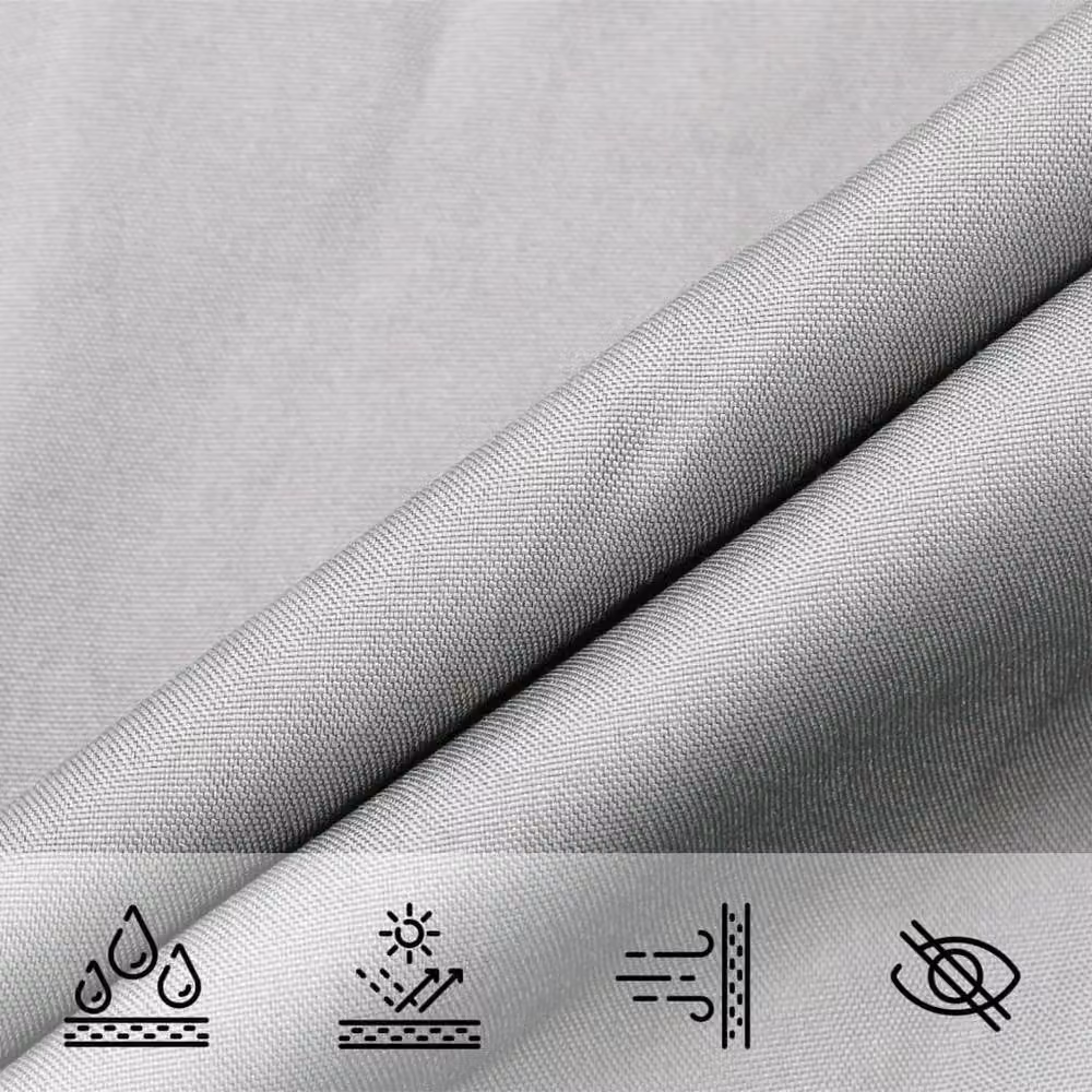 Berkfield Home Sun Shade Sail in Light Grey, 100% Polyester Oxford, W/D/H: 4 x 4 x 4 m – 2