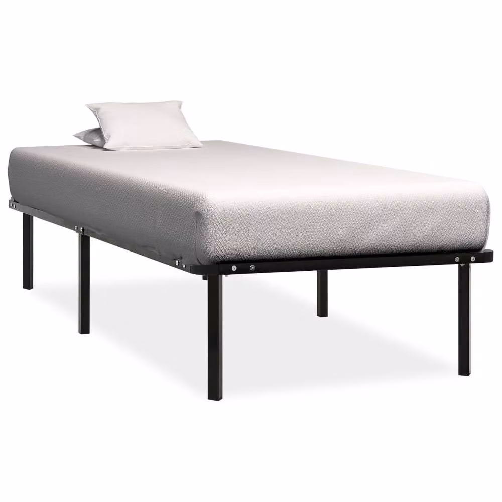 Berkfield Home Classic Bed Frame in Black Metal and Wood, W/D/H: 90 x 200 cm – 2