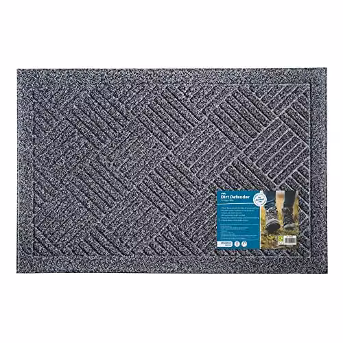 JVL Dirt Defender Rectangular Scraper Doormat, Grey, W: 60 cm, D: 40 cm, H: 0.5 cm