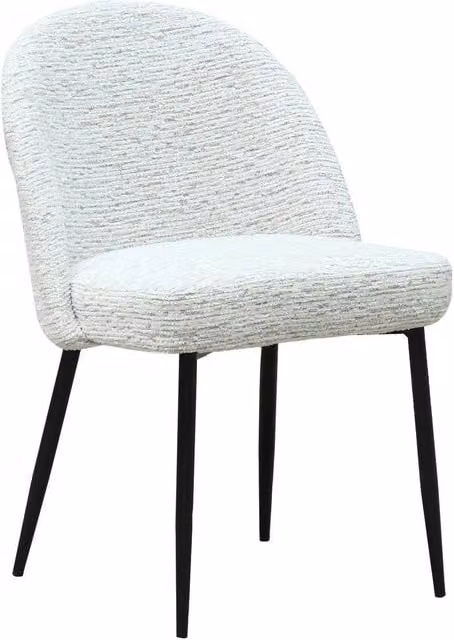 Hill Interiors Sorelle White Fabric Upholstered Dining Chair with Metal Frame