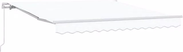 Berkfield Home Manual Retractable Wall-Mounted Awning in White, W: 350 cm, D: 250 cm
