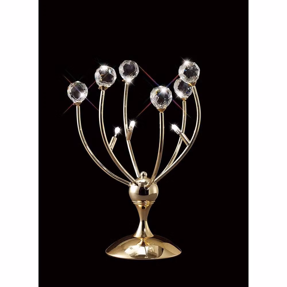 Netlighting Xeena 3-Light Crystal Table Lamp in Gold/Brass – 2