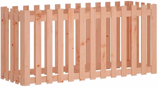 Berkfield Home Garden Raised Bed with Fence Design in Beige, W/D/H: 150 x 50 x 70 cm