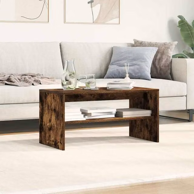 Berkfield Home Smoked Oak TV Cabinet in Brown, W/D/H: 80 x 40 x 40 cm