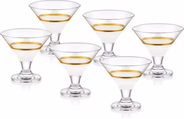 The Mia UK Mia Snow Series Dessert Glasses in Gold and White
